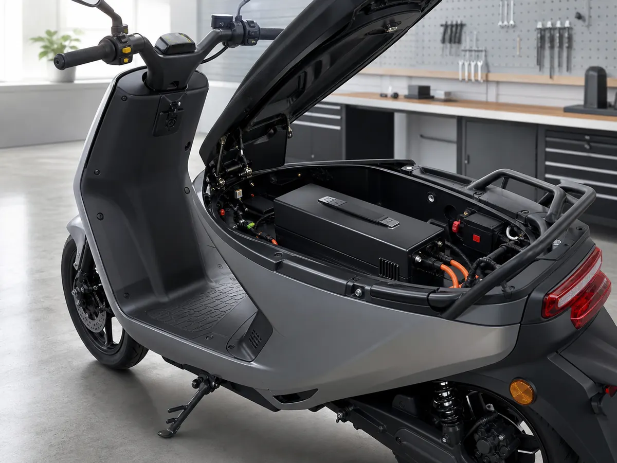 Electric scooter lithium battery pack installation